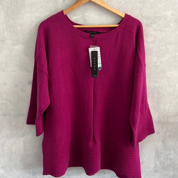 Cyrus Crew Neck Sweater in Very Berry, 1x, NWT - Picture 1 of 8